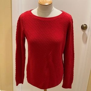 Land’s End Red Waffle Weave Sweater Size S or 6-8